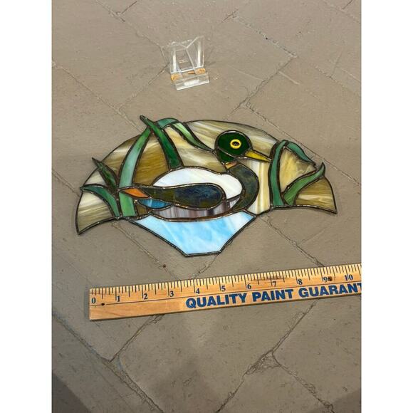 Vintage 60S 70S Handmade Stained Glass Sun Catcher Decoy Duck - Picture 6 of 7